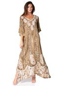 Sakkas Tacy Women's Casual Boho Summer Maxi Dress Caftan Kaftan Cover-up LougeWear