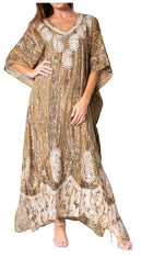 Sakkas Tacy Women's Casual Boho Summer Maxi Dress Caftan Kaftan Cover-up LougeWear
