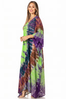 Sakkas Catia Women's Boho Casual Long Maxi Caftan Dress Kaftan Cover-up LougeWear