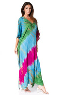 Sakkas Catia Women's Boho Casual Long Maxi Caftan Dress Kaftan Cover-up LougeWear