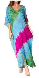 Sakkas Catia Women's Boho Casual Long Maxi Caftan Dress Kaftan Cover-up LougeWear