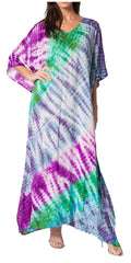 Sakkas Catia Women's Boho Casual Long Maxi Caftan Dress Kaftan Cover-up LougeWear #color_1-Turquoise