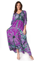 Sakkas Catia Women's Boho Casual Long Maxi Caftan Dress Kaftan Cover-up LougeWear