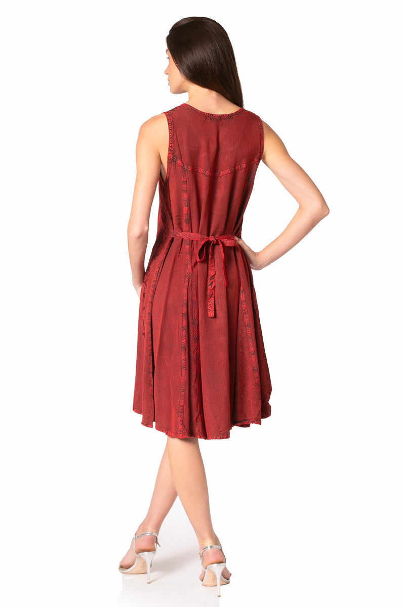 green emerald velvet dress Sakkas 123 Sundara Stonewashed Rayon Mid Length Dress - Black