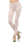 Sakkas Footless Ultra Slim Fit Matte Liquid Wet Look Leggings#color_DustyPink