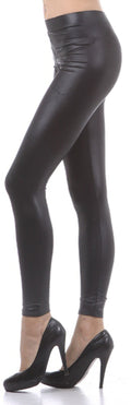 Sakkas Footless Ultra Slim Fit Matte Liquid Wet Look Leggings#color_Smoke