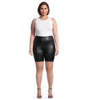 Sakkas Women's Shinny Metallic Bike Shorts Stretchy Unisex - Made in USA