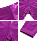 Sakkas Women's Shinny Metallic Bike Shorts Stretchy Unisex - Made in USA
