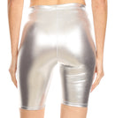 Sakkas Women's Shinny Metallic Bike Shorts Stretchy Unisex - Made in USA
