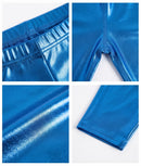 Sakkas Women's Shinny Metallic Bike Shorts Stretchy Unisex - Made in USA