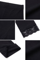 Sakkas Cotton Blend Lace Trim Stretch Capri Leggings - Made in USA