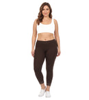 Sakkas Cotton Blend Lace Trim Stretch Capri Leggings - Made in USA