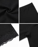 Sakkas Cotton Blend Lace Trim Stretch Bike Shorts - Made in USA