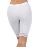 Sakkas Cotton Blend Lace Trim Stretch Bike Shorts - Made in USA