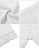 Sakkas Cotton Blend Lace Trim Stretch Bike Shorts - Made in USA
