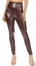 Sakkas Matte Liquid High Waist Stretch Leggings - Made in USA#color_Brown