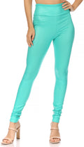 Sakkas Matte Liquid High Waist Stretch Leggings - Made in USA#color_Mint