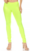 Sakkas Matte Liquid High Waist Stretch Leggings - Made in USA#color_NeonLime