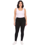 Sakkas Cotton Blend Solid Color Footless Stretch Leggings - Made in USA