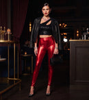 Sakkas Footless Liquid Wet Look Shiny Metallic Stretch Leggings