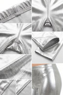 Sakkas Footless Liquid Wet Look Shiny Metallic Stretch Leggings