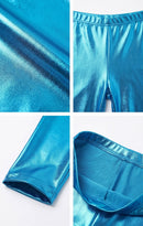 Sakkas Footless Liquid Wet Look Shiny Metallic Stretch Leggings