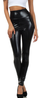 Sakkas Shiny Liquid Metallic High Waist Stretch Leggings - Made in USA