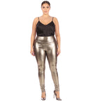 Sakkas Shiny Liquid Metallic High Waist Stretch Leggings - Made in USA