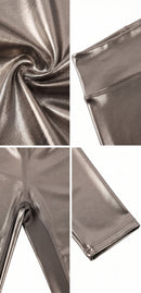 Sakkas Shiny Liquid Metallic High Waist Stretch Leggings - Made in USA