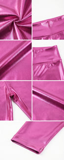 Sakkas Shiny Liquid Metallic High Waist Stretch Leggings - Made in USA