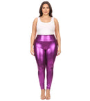 Sakkas Shiny Liquid Metallic High Waist Stretch Leggings - Made in USA