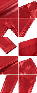 Sakkas Shiny Liquid Metallic High Waist Stretch Leggings - Made in USA