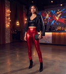 Sakkas Shiny Liquid Metallic High Waist Stretch Leggings - Made in USA