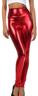 Sakkas Shiny Liquid Metallic High Waist Stretch Leggings - Made in USA