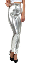 Sakkas Shiny Liquid Metallic High Waist Stretch Leggings - Made in USA