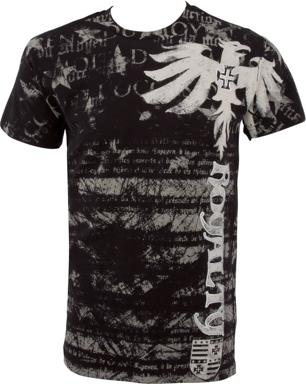 Royalty Dragon Short Sleeve Crew Neck Cotton Mens Fashion T-Shirt ( 2 Colors )#color_Black
