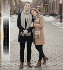 Sakkas Booker Cashmere Feel Solid Colored Unisex Winter Scarf With Fringe