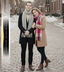 Sakkas Booker Cashmere Feel Solid Colored Unisex Winter Scarf With Fringe