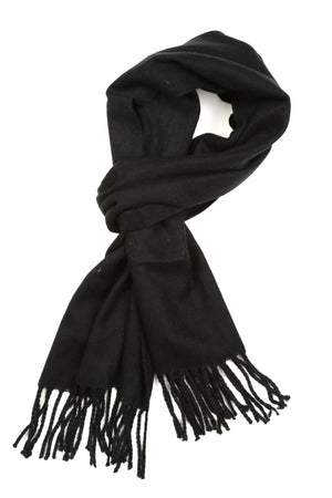 Sakkas Booker Unisex Cashmere-Feel Solid Winter Scarf with Fringe