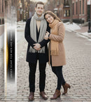 Sakkas Booker Cashmere Feel Solid Colored Unisex Winter Scarf With Fringe