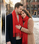 Sakkas Booker Cashmere Feel Solid Colored Unisex Winter Scarf With Fringe