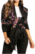 Sakkas Ginata Women's Large Casual Super Soft Embroidery Scarf Shawl Wrap Stole#color_style7