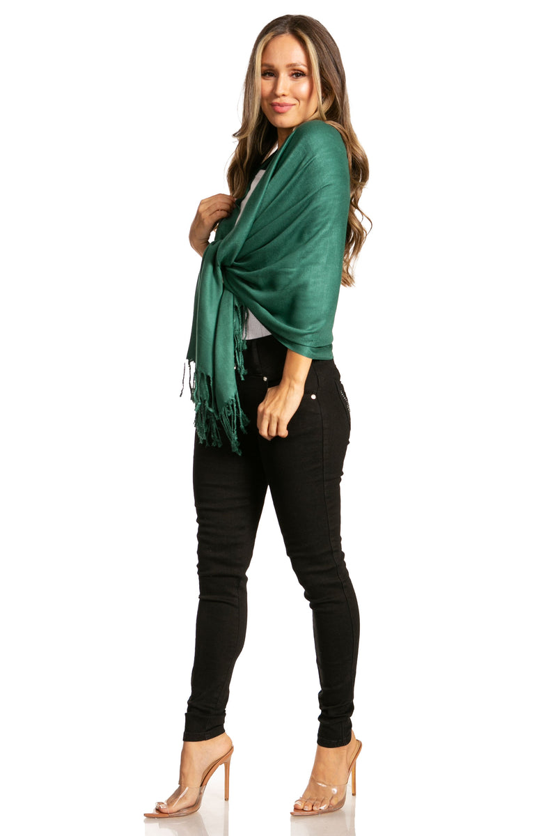 Sakkas 78" X 28" Rayon from Bamboo Soft Solid Pashmina Feel Shawl / Wrap / Stole