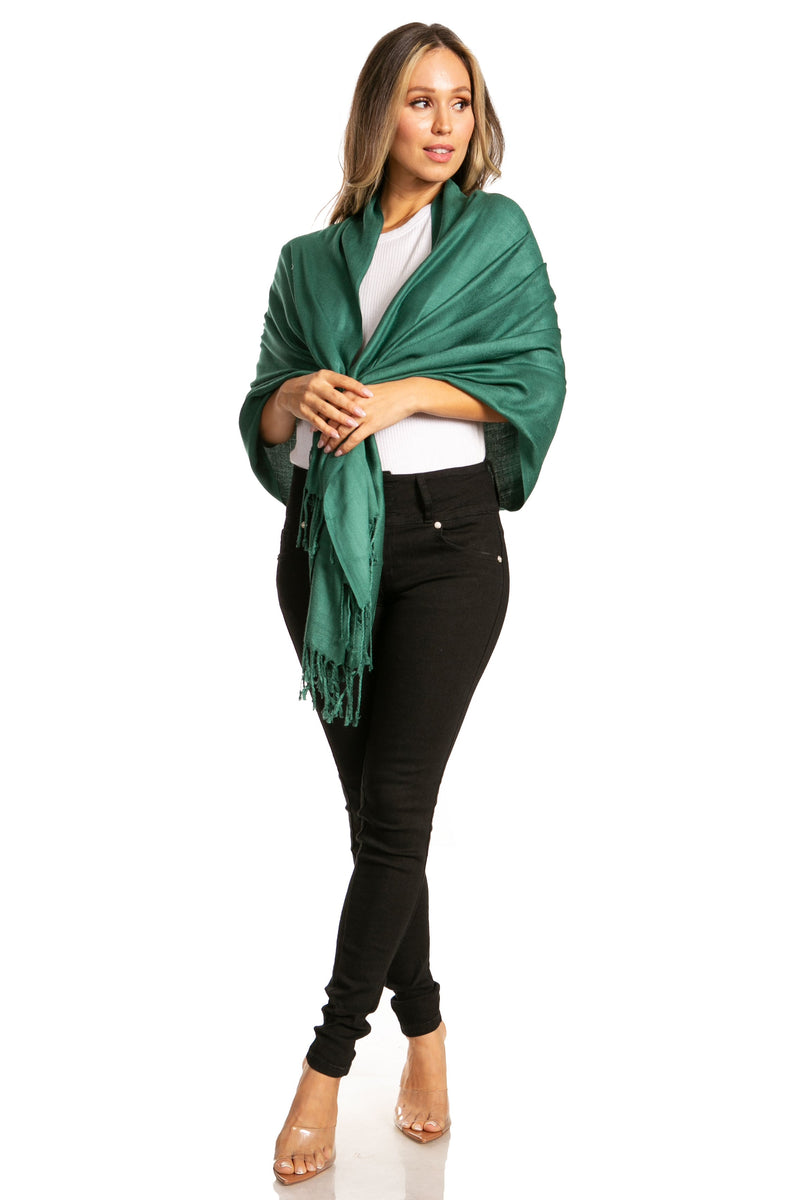 Sakkas 78" X 28" Rayon from Bamboo Soft Solid Pashmina Feel Shawl / Wrap / Stole