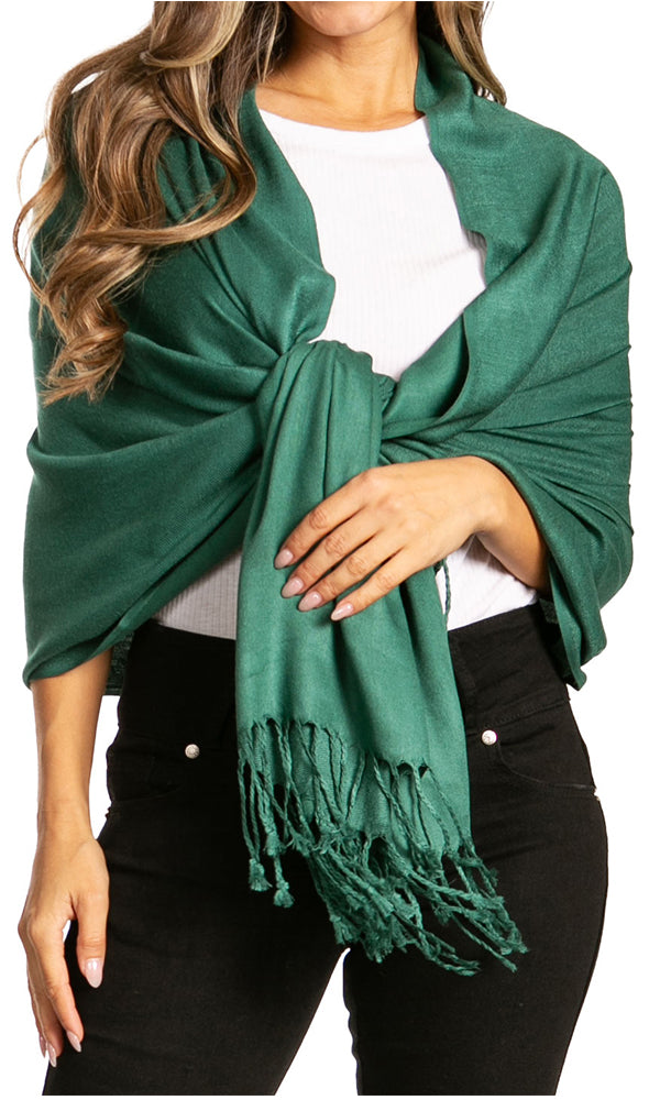 Sakkas 78" X 28" Rayon from Bamboo Soft Solid Pashmina Feel Shawl / Wrap / Stole