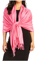 Sakkas 78" X 28" Rayon from Bamboo Soft Solid Pashmina Feel Shawl / Wrap / Stole#color_Melon