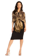 Sakkas Soft Silky Double Layer Jacquard Paisley Pashmina Shawl / Wrap / Scarf