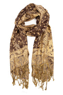 Sakkas Soft Silky Double Layer Jacquard Paisley Pashmina Shawl / Wrap / Scarf
