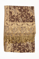 Sakkas Soft Silky Double Layer Jacquard Paisley Pashmina Shawl / Wrap / Scarf