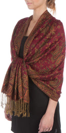 Sakkas Double Layer Jacquard Paisley Pashmina Shawl / Wrap / Stole